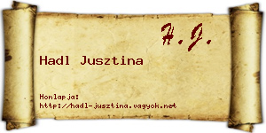 Hadl Jusztina névjegykártya