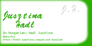 jusztina hadl business card